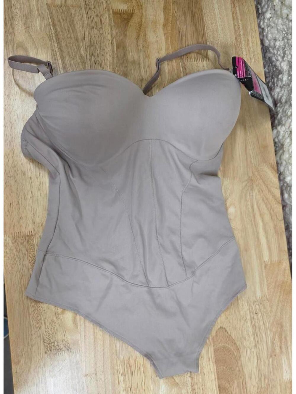 MAIDENFORM TUMMY SHAPING THONG BODYSUIT FIRM CONTROL SIZE L